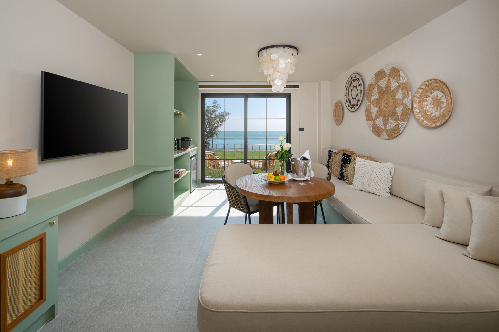 With a spacious living area and a separate bedroom, our Como One - Bedroom Suite is the ideal choice for either a family stay or business trips. These units offer the choice of a king size bed or two queen size beds.
The Como One - Bedroom Suites are situated in the Como building which is the latest addition to the Anantasila complex. Situated directly across from the hotel entrance, the Como Building is an excellent choice for value-minded travelers and small groups. It is approximately 70 meters from the beach.