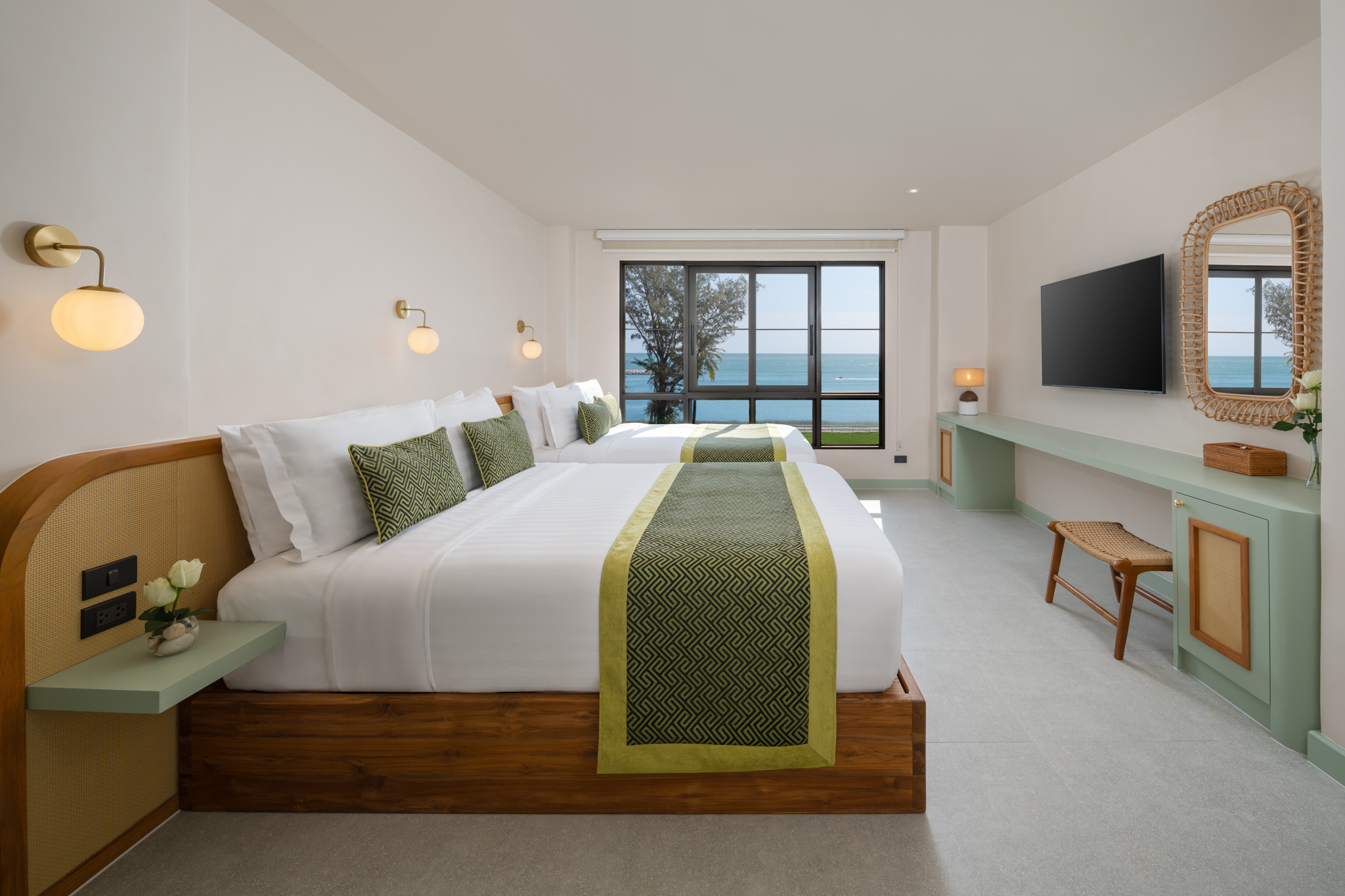 With a spacious living area and a separate bedroom, our Como One - Bedroom Suite is the ideal choice for either a family stay or business trips. These units offer the choice of a king size bed or two queen size beds.
The Como One - Bedroom Suites are situated in the Como building which is the latest addition to the Anantasila complex. Situated directly across from the hotel entrance, the Como Building is an excellent choice for value-minded travelers and small groups. It is approximately 70 meters from the beach.