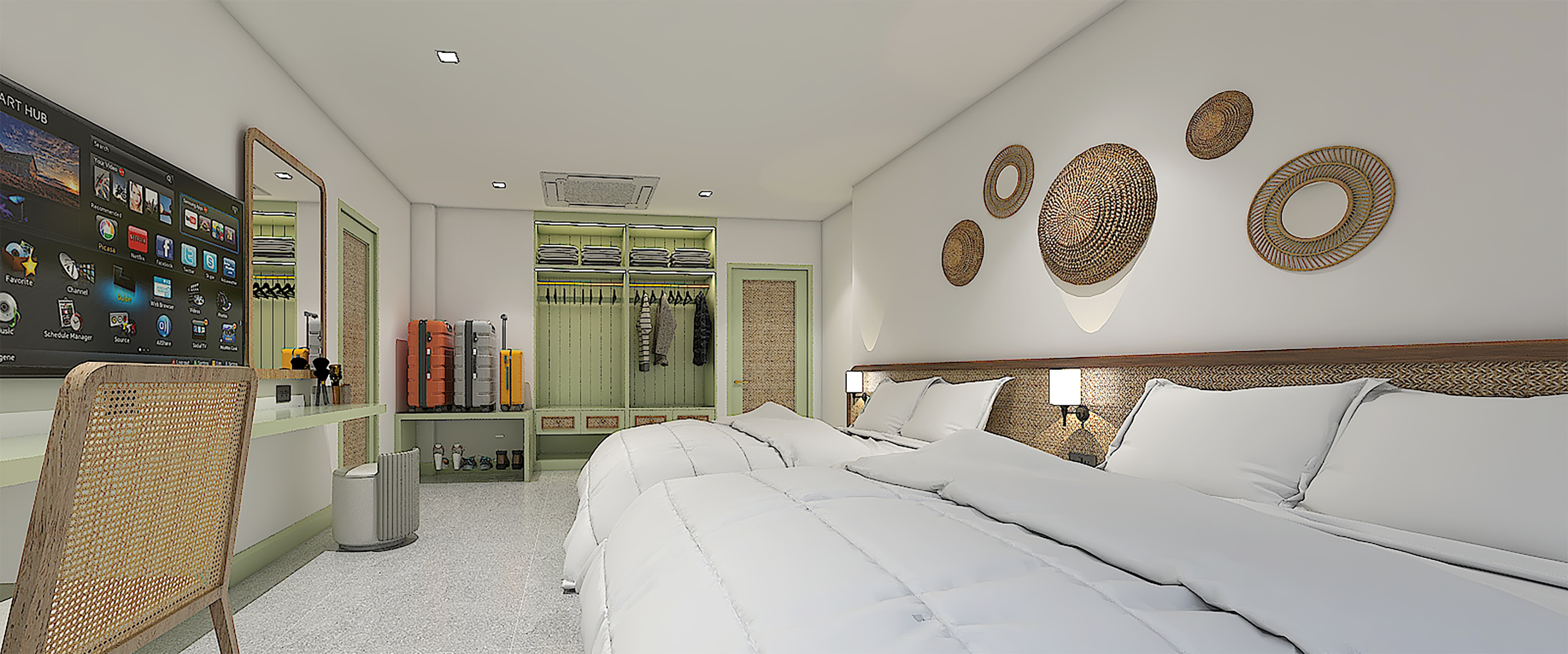 With a spacious living area and a separate bedroom, our Como One - Bedroom Suite is the ideal choice for either a family stay or business trips. These units offer the choice of a king size bed or two queen size beds.
The Como One - Bedroom Suites are situated in the Como building which is the latest addition to the Anantasila complex. Situated directly across from the hotel entrance, the Como Building is an excellent choice for value-minded travelers and small groups. It is approximately 70 meters from the beach.