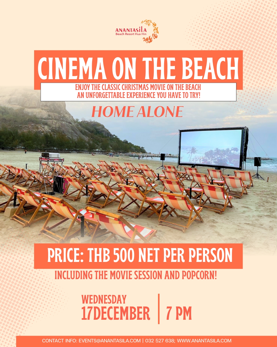 Cinema on the beach,restaurant huahin,seafood huahin,special rate huahin,restaurant khaotakiab,restaurant beach,Huahin Beachfront Hotel and Resort,In the seaside resort of Hua Hin,americanfood huahin,ร้านอาหารริมทะเลหัวหิน,ร้านอาหาร5ดาวติดชายทะเล,ร้านอาหารพร้อมที่พัก,thebeachatanantasila